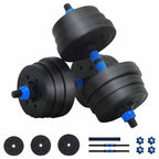 2-in-1 Dumbbell Set Black and Blue 121 x 19.5 x 19.5 cm