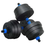 2-in-1 Dumbbell Set Black and Blue 121 x 19.5 x 19.5 cm
