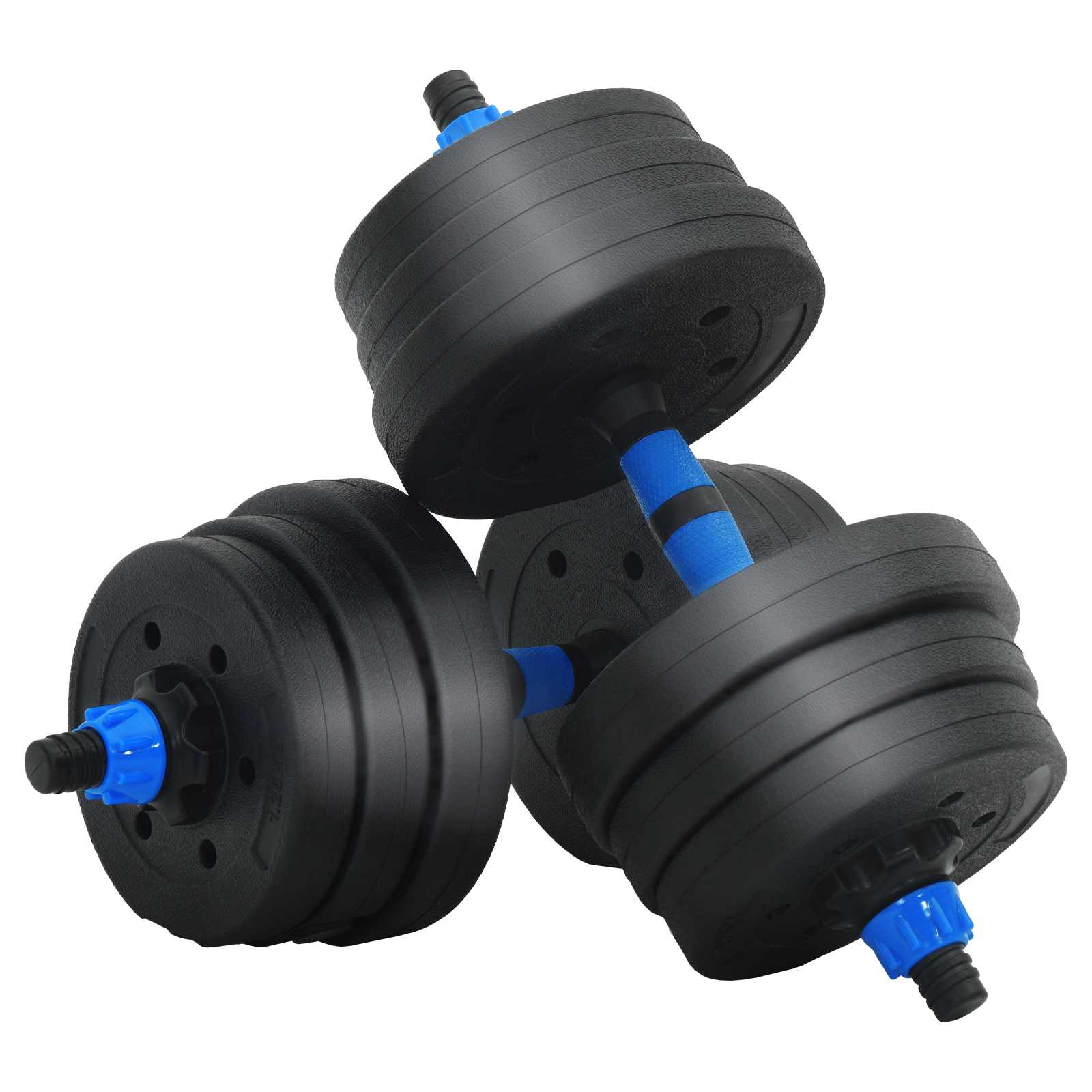 2-in-1 Dumbbell Set Black and Blue 121 x 19.5 x 19.5 cm