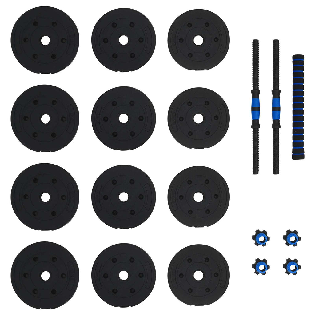 2-in-1 Dumbbell Set Black and Blue 121 x 19.5 x 19.5 cm