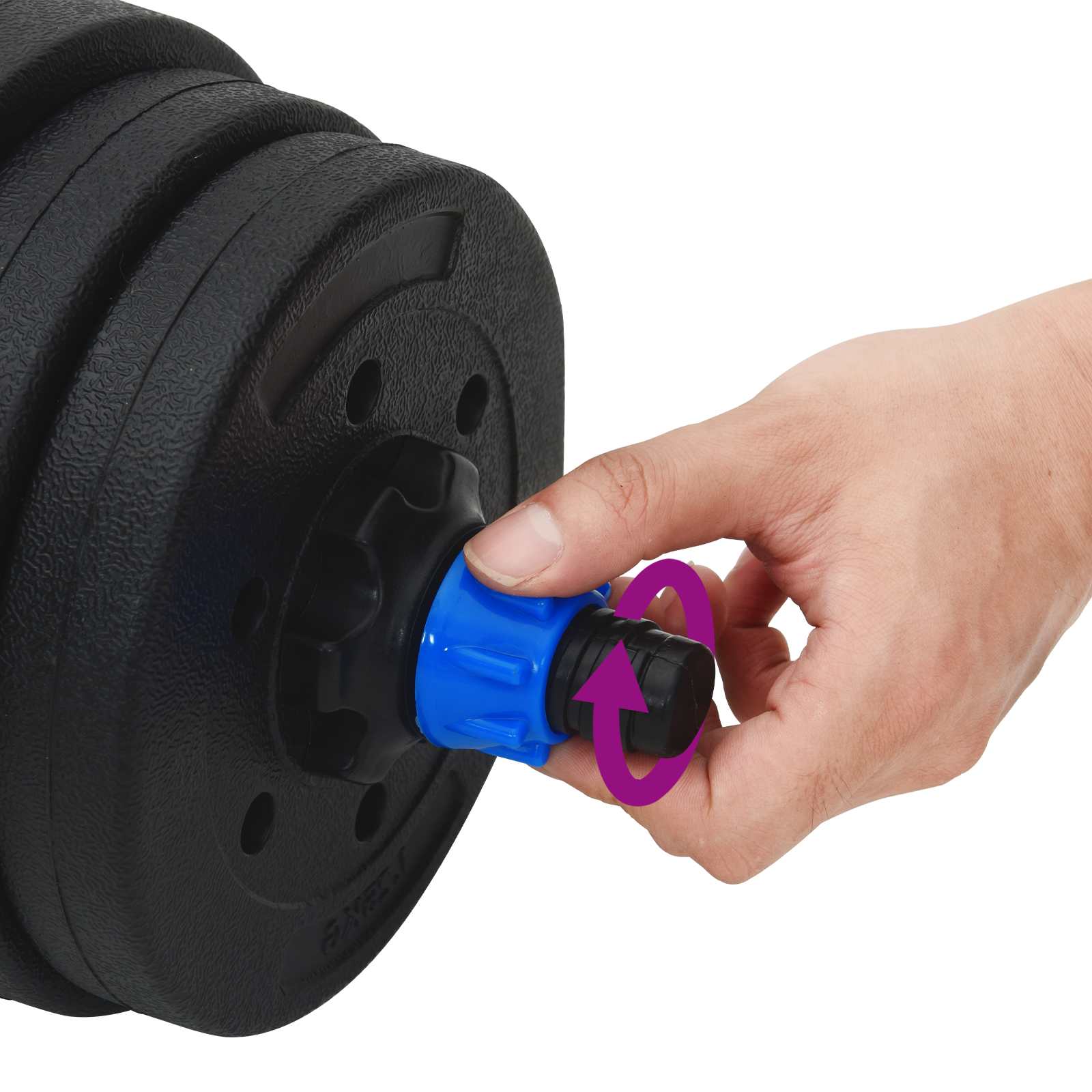 2-in-1 Dumbbell Set Black and Blue 121 x 19.5 x 19.5 cm