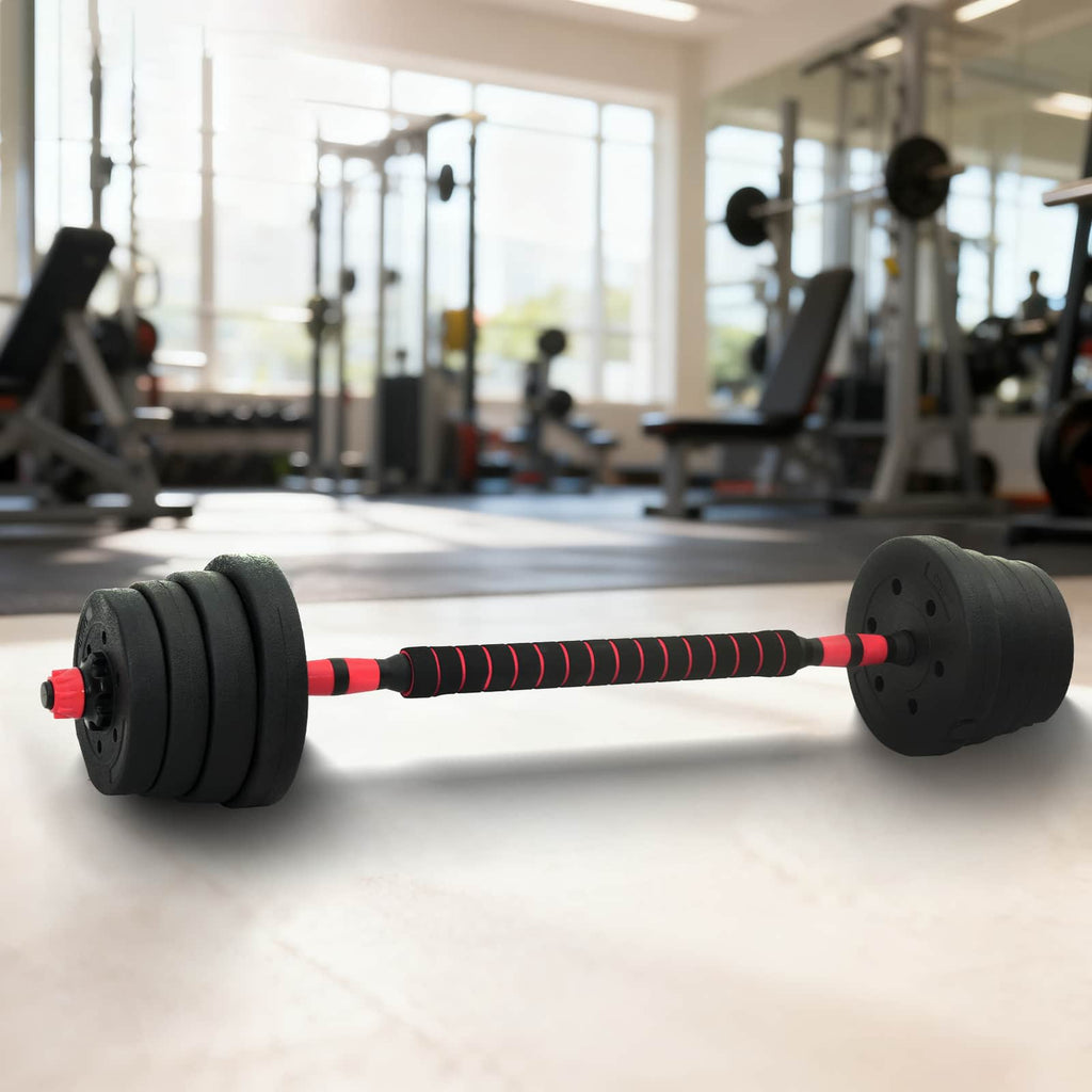 2-in-1 Dumbbell Set Black and Red 121 x 19.5 x 19.5 cm