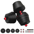 2-in-1 Dumbbell Set Black and Red 121 x 19.5 x 19.5 cm