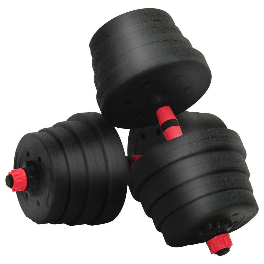 2-in-1 Dumbbell Set Black and Red 121 x 19.5 x 19.5 cm