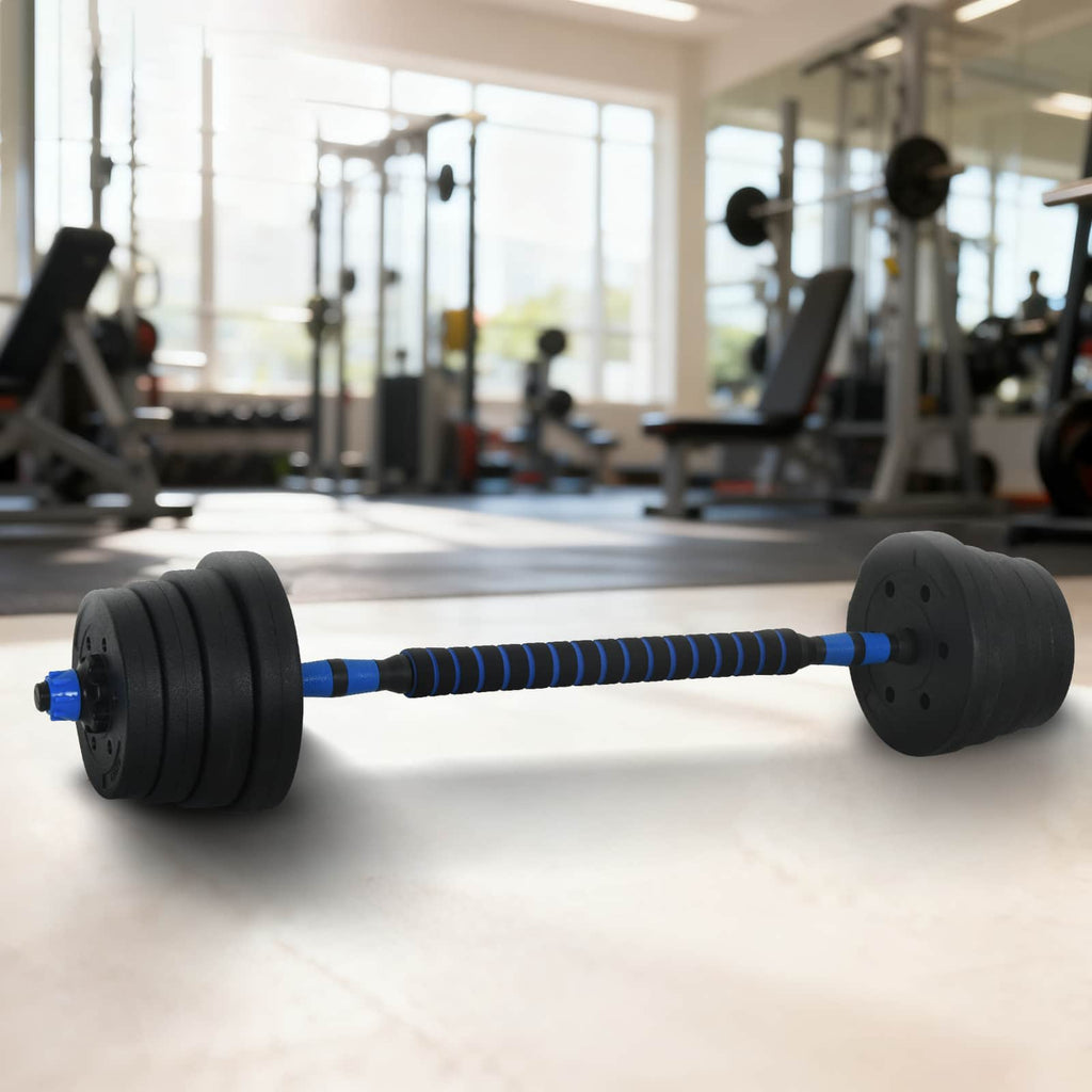 2-in-1 Dumbbell Set Black and Blue 121 x 19.5 x 19.5 cm