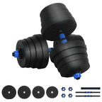 2-in-1 Dumbbell Set Black and Blue 121 x 19.5 x 19.5 cm