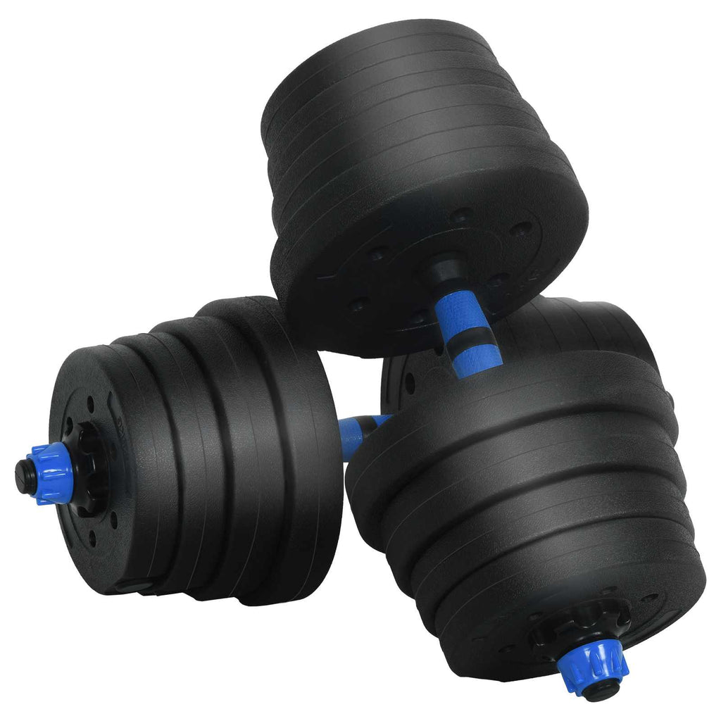 2-in-1 Dumbbell Set Black and Blue 121 x 19.5 x 19.5 cm