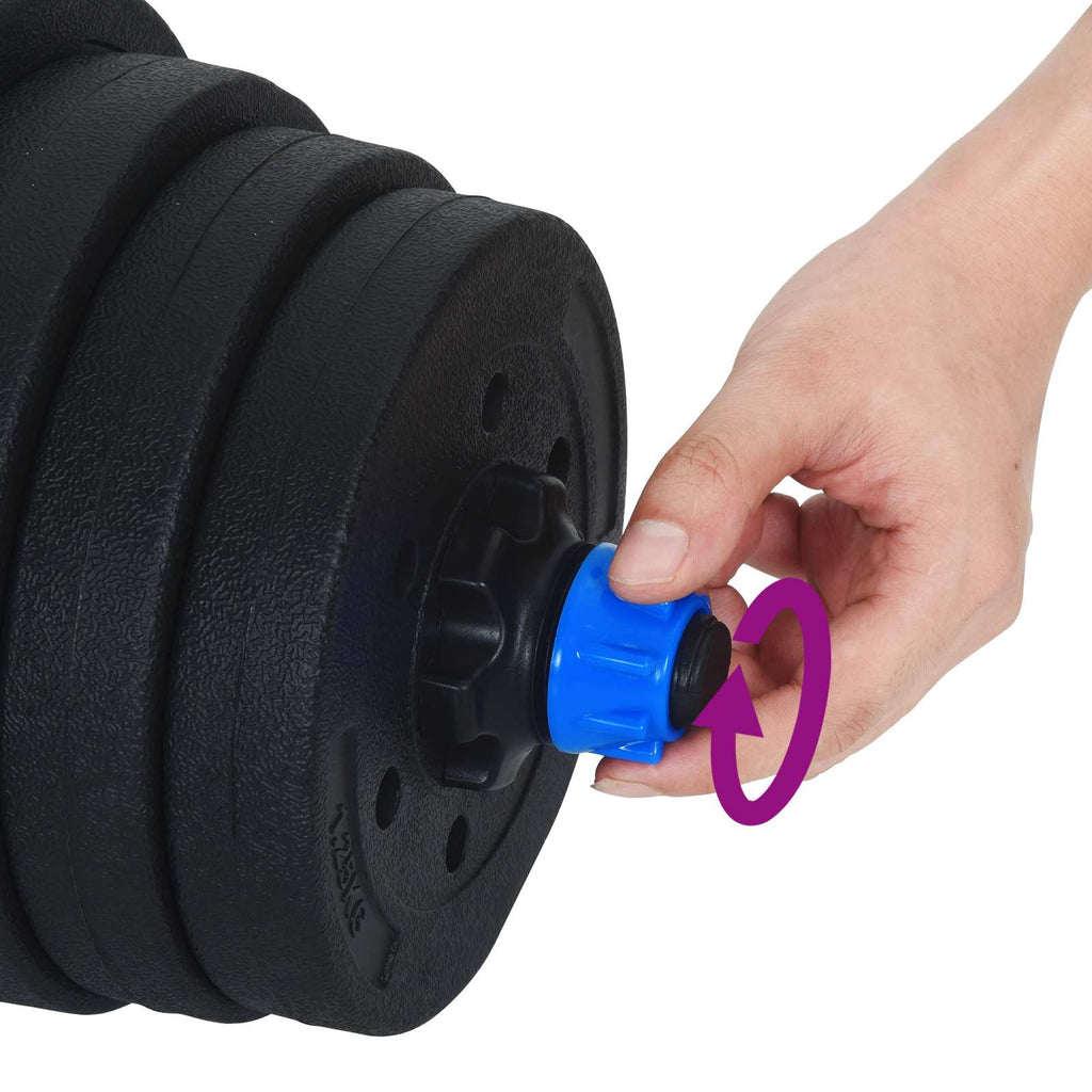 2-in-1 Dumbbell Set Black and Blue 121 x 19.5 x 19.5 cm