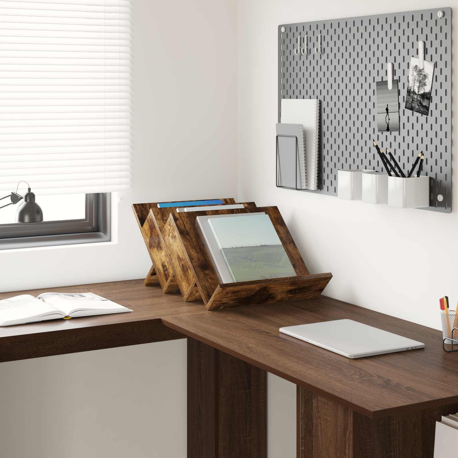 Magazine Rack Smoked Oak 53 x 40 x 28.5 cm Engineered Wood