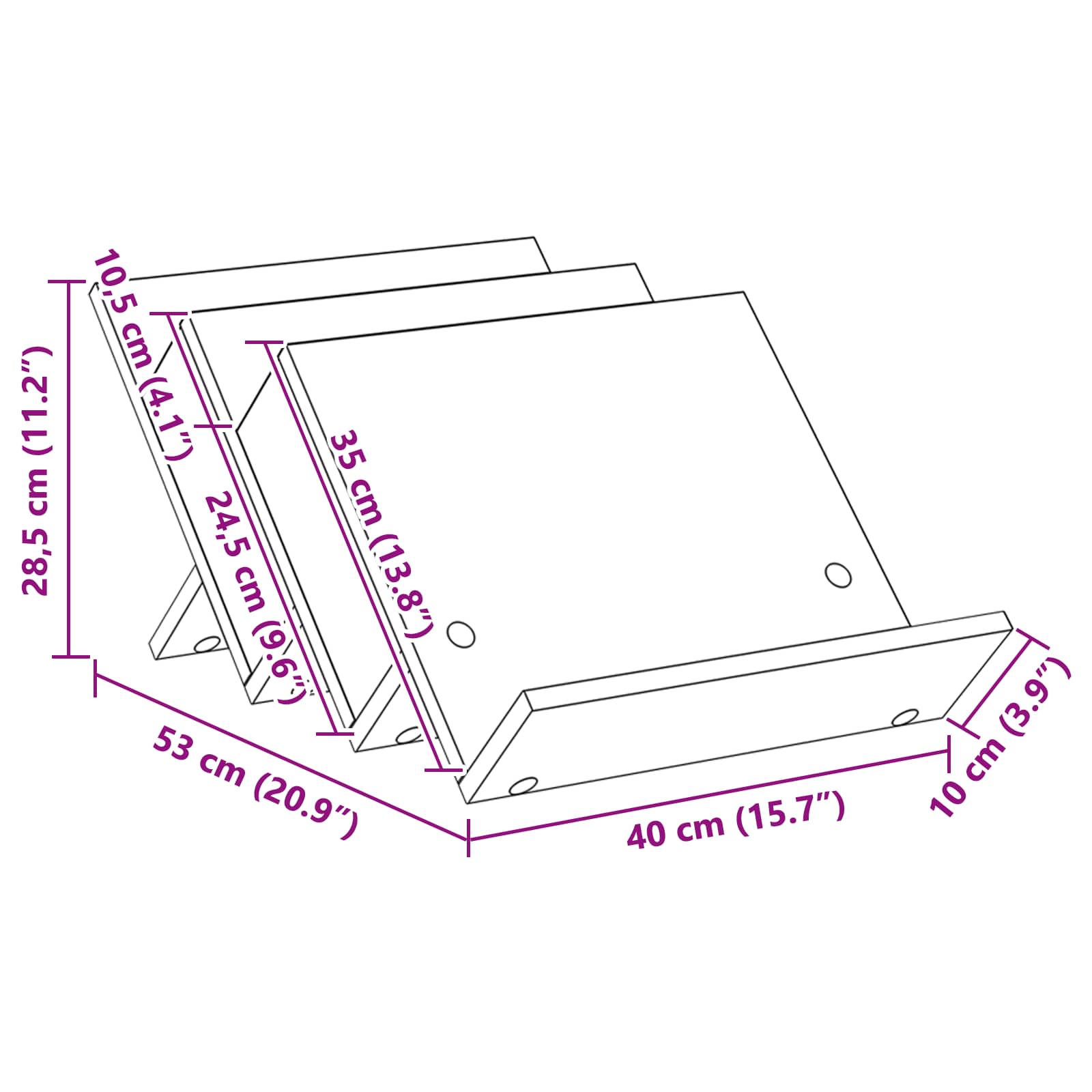 Magazine Rack Smoked Oak 53 x 40 x 28.5 cm Engineered Wood
