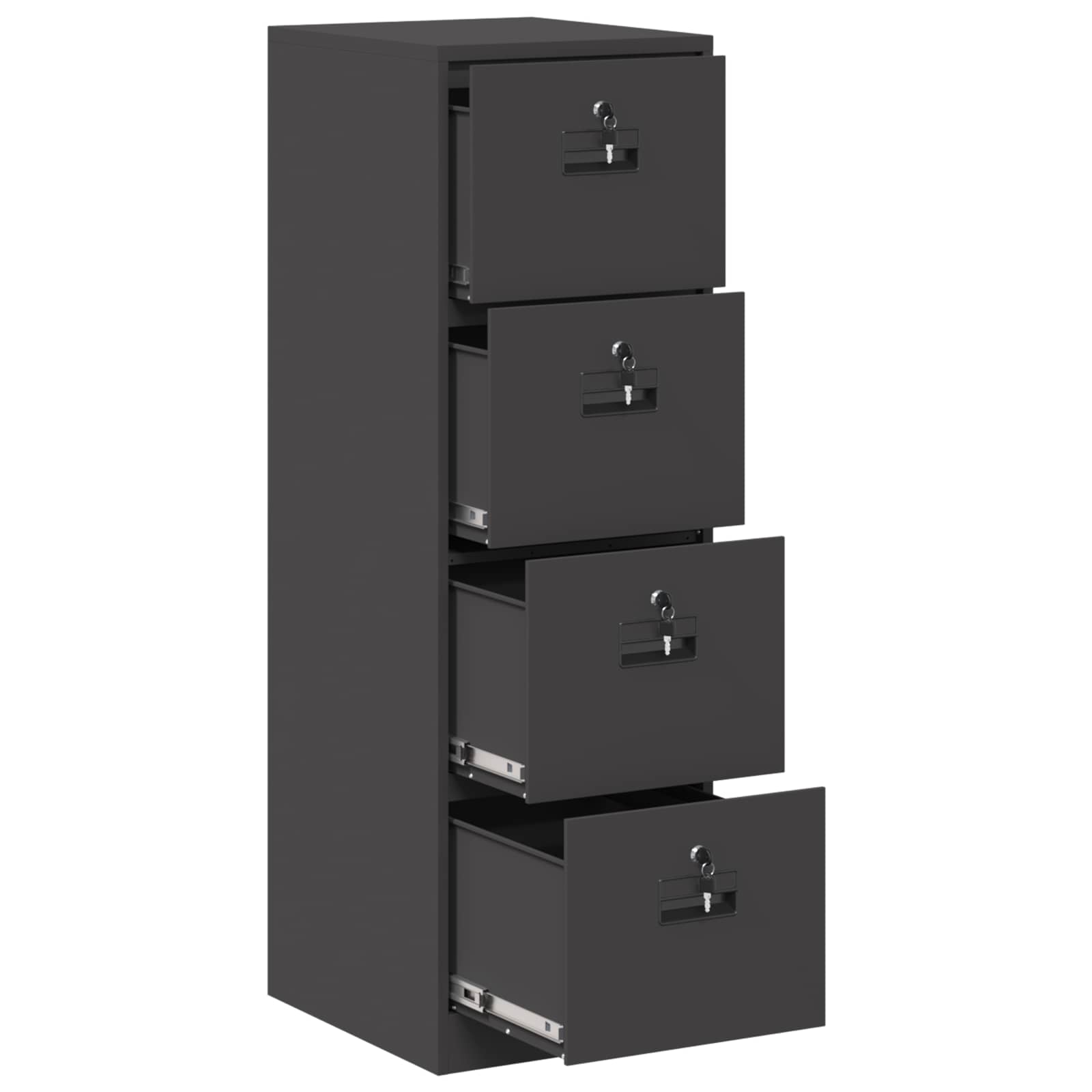 File Cabinet 2 pcs Black 44 x 50 x 139 cm Cold-Rolled Steel