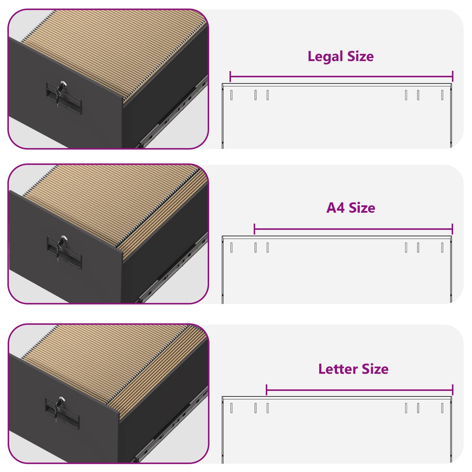 File Cabinet 2 pcs Black 44 x 50 x 139 cm Cold-Rolled Steel