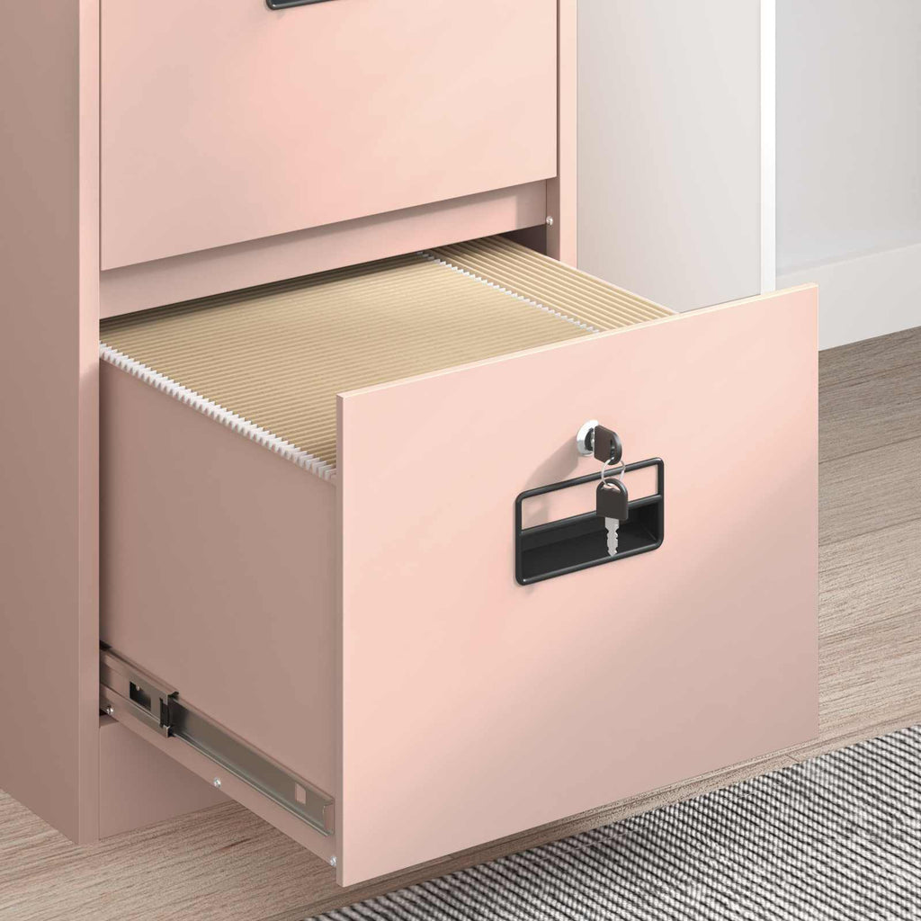 File Cabinet 2 pcs Pink 44 x 50 x 139 cm Cold-Rolled Steel