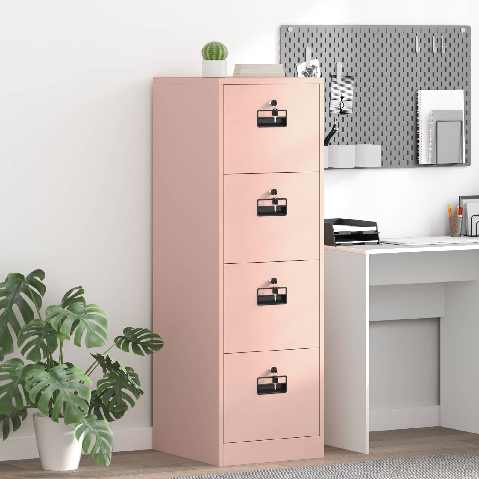 File Cabinet 2 pcs Pink 44 x 50 x 139 cm Cold-Rolled Steel