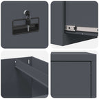 File Cabinet with Drawer 2 pcs Anthracite 44 x 50 x 139 cm