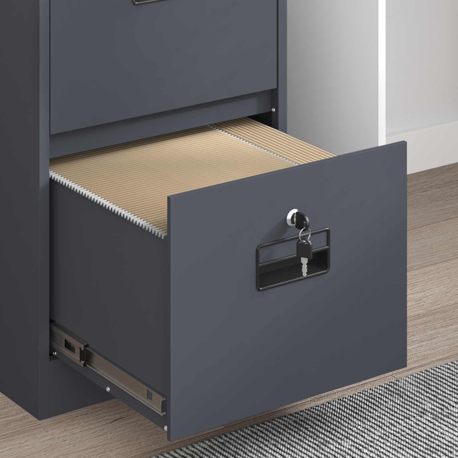 File Cabinet with Drawer 2 pcs Anthracite 44 x 50 x 139 cm
