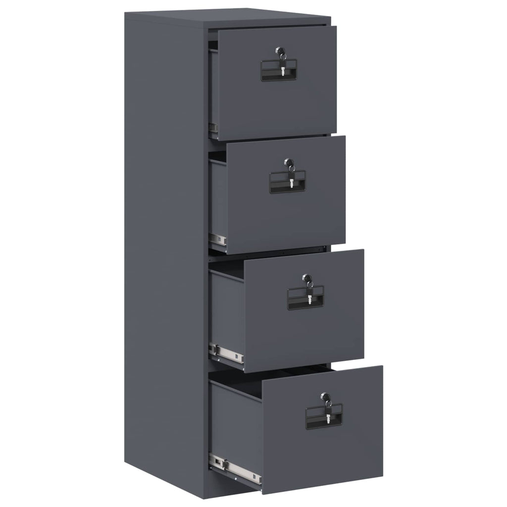 File Cabinet with Drawer 2 pcs Anthracite 44 x 50 x 139 cm