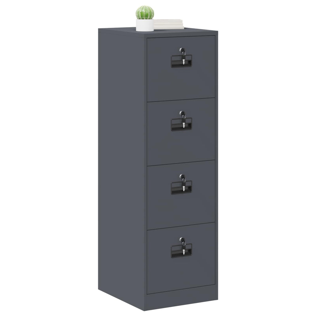 File Cabinet with Drawer 2 pcs Anthracite 44 x 50 x 139 cm