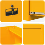 File Cabinet with Drawer 2 pcs Mustard Yellow 44 x 50 x 139 cm