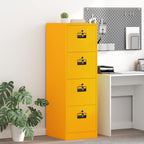 File Cabinet with Drawer 2 pcs Mustard Yellow 44 x 50 x 139 cm