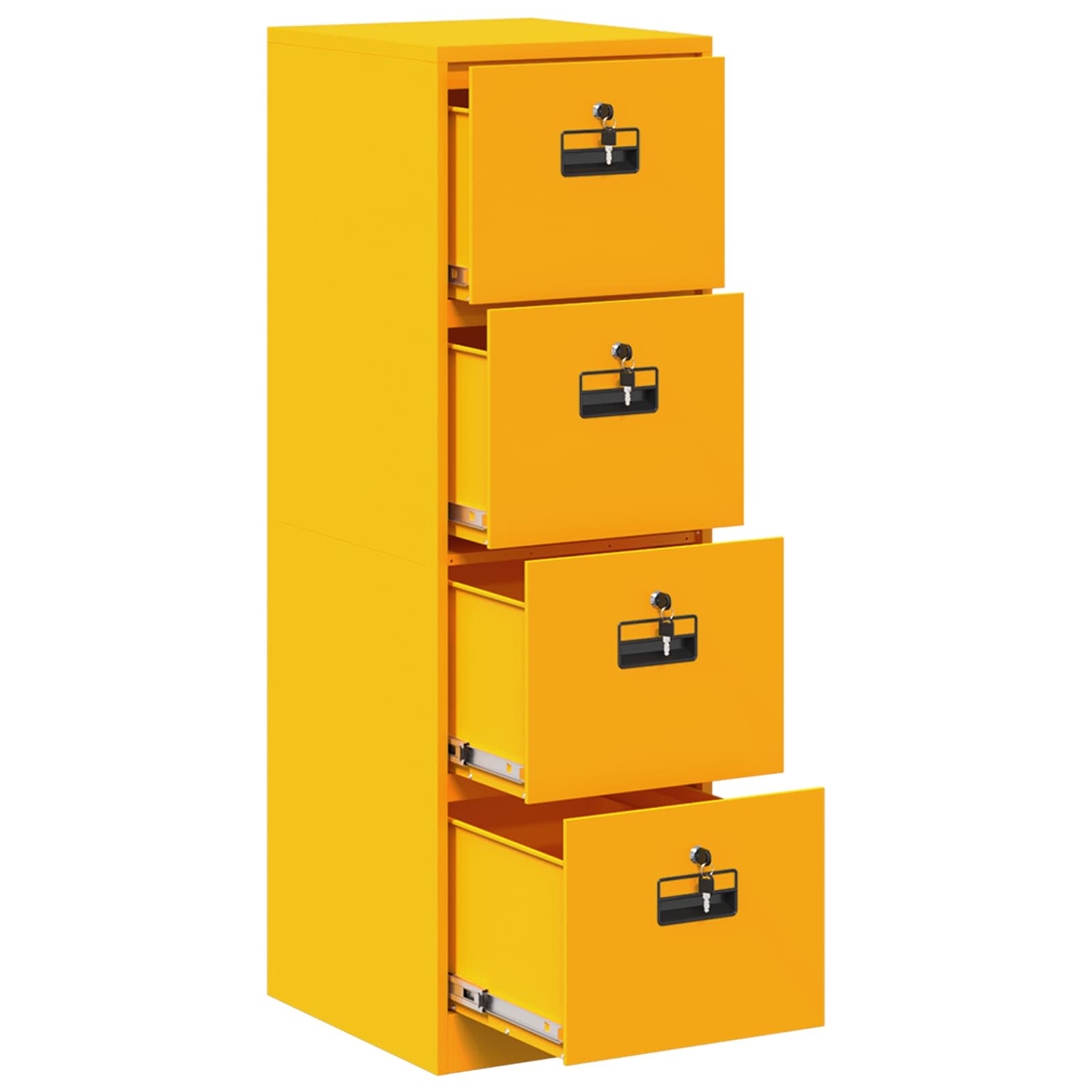 File Cabinet with Drawer 2 pcs Mustard Yellow 44 x 50 x 139 cm