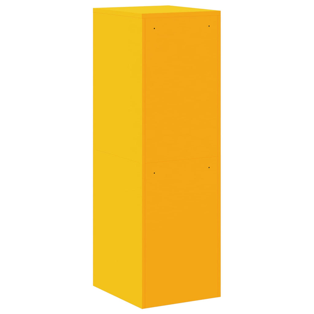 File Cabinet with Drawer 2 pcs Mustard Yellow 44 x 50 x 139 cm