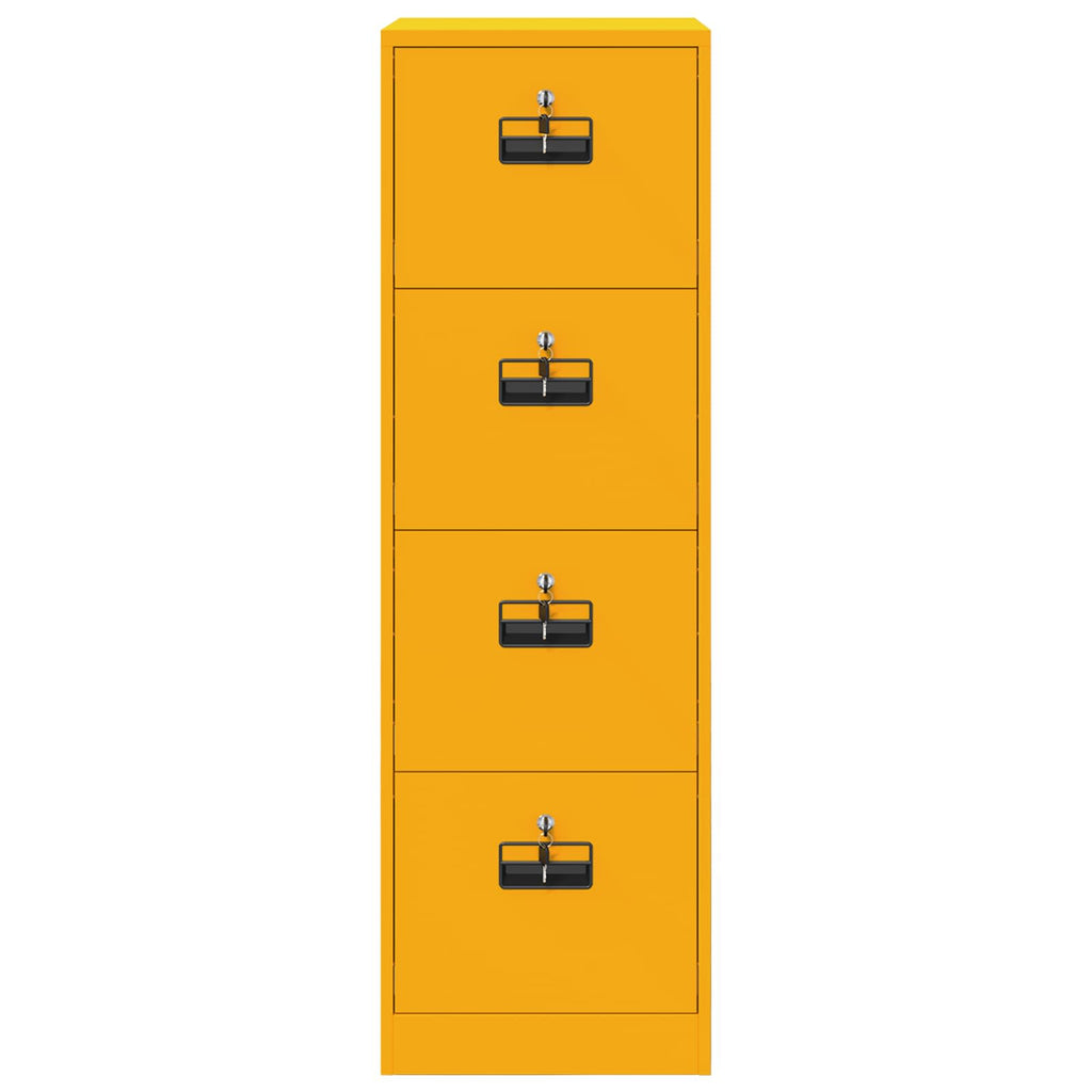 File Cabinet with Drawer 2 pcs Mustard Yellow 44 x 50 x 139 cm