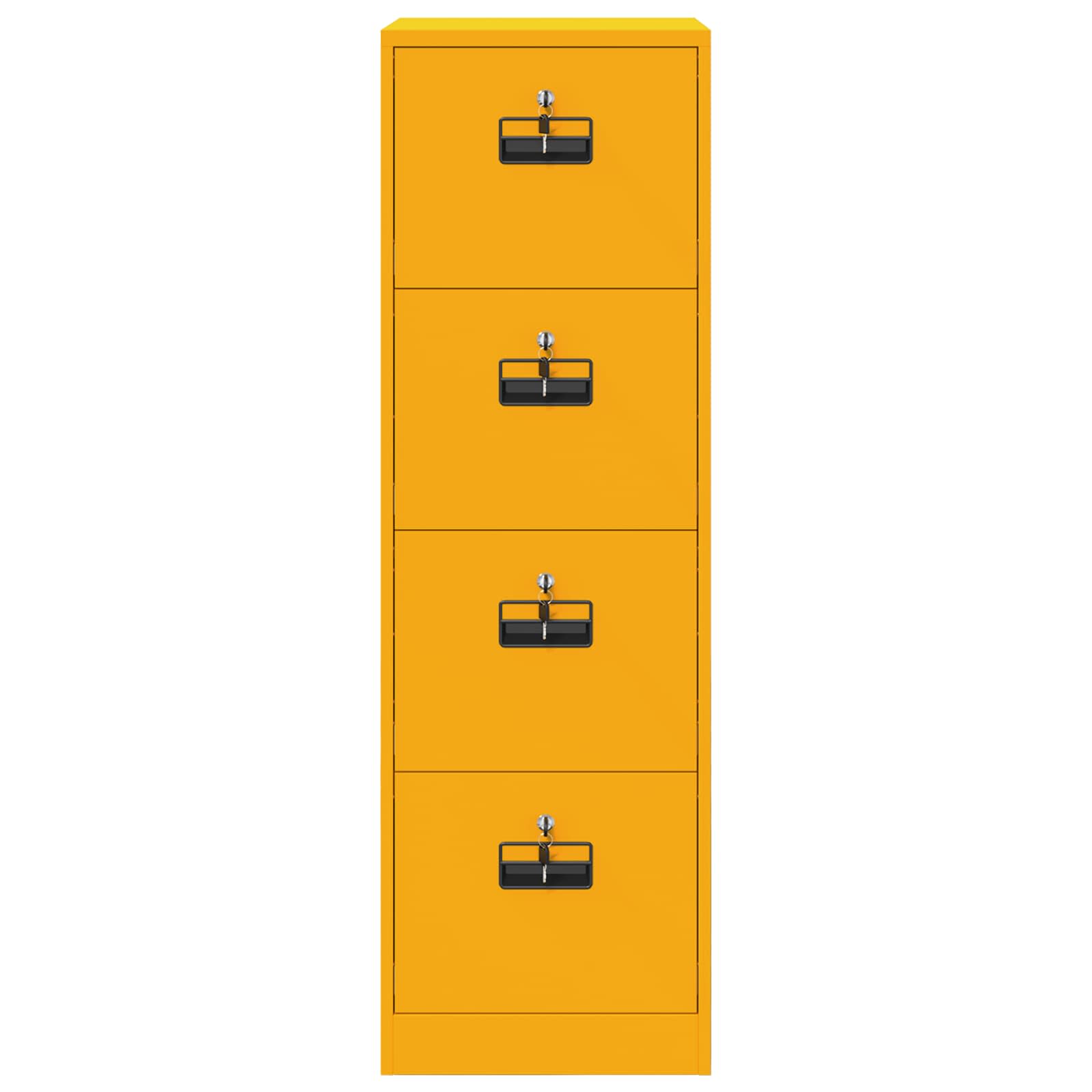 File Cabinet with Drawer 2 pcs Mustard Yellow 44 x 50 x 139 cm