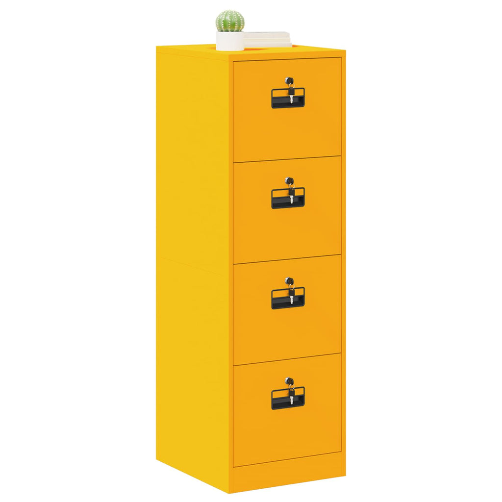 File Cabinet with Drawer 2 pcs Mustard Yellow 44 x 50 x 139 cm