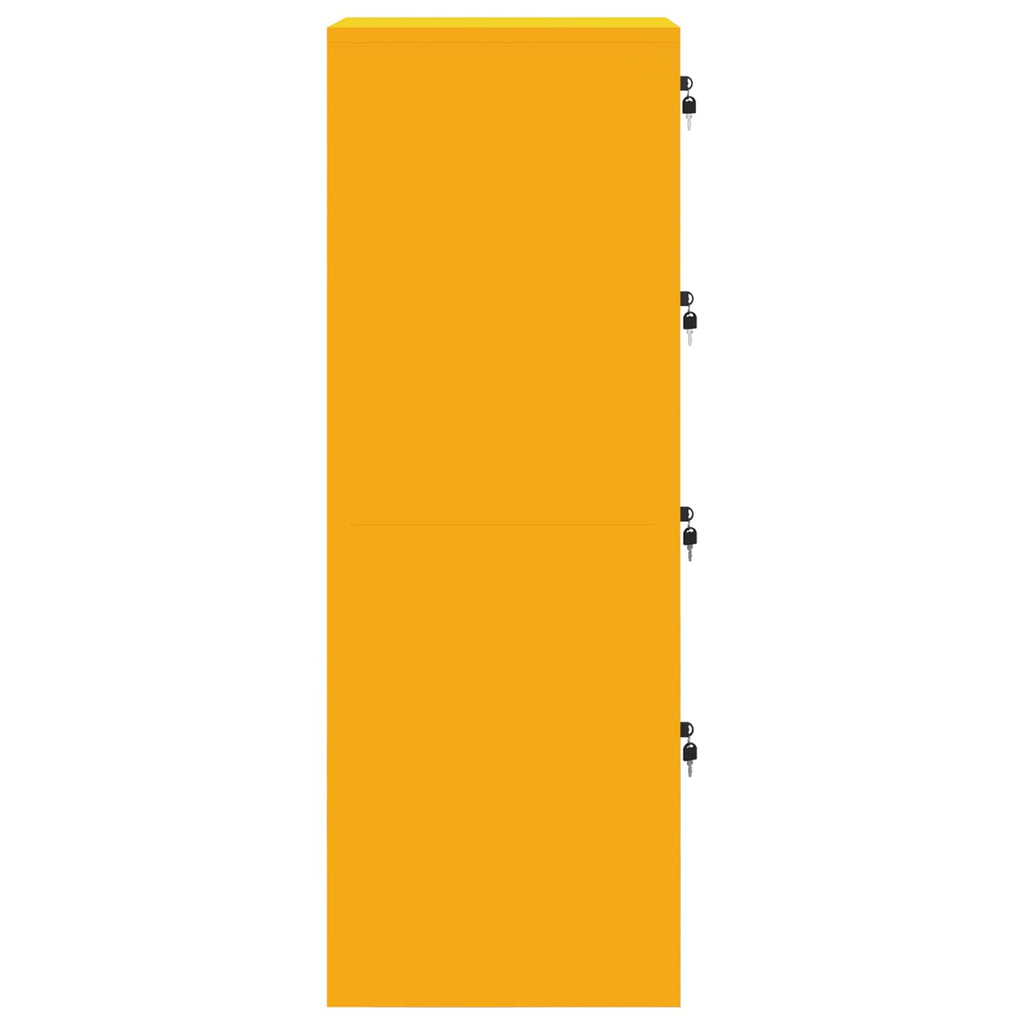 File Cabinet with Drawer 2 pcs Mustard Yellow 44 x 50 x 139 cm