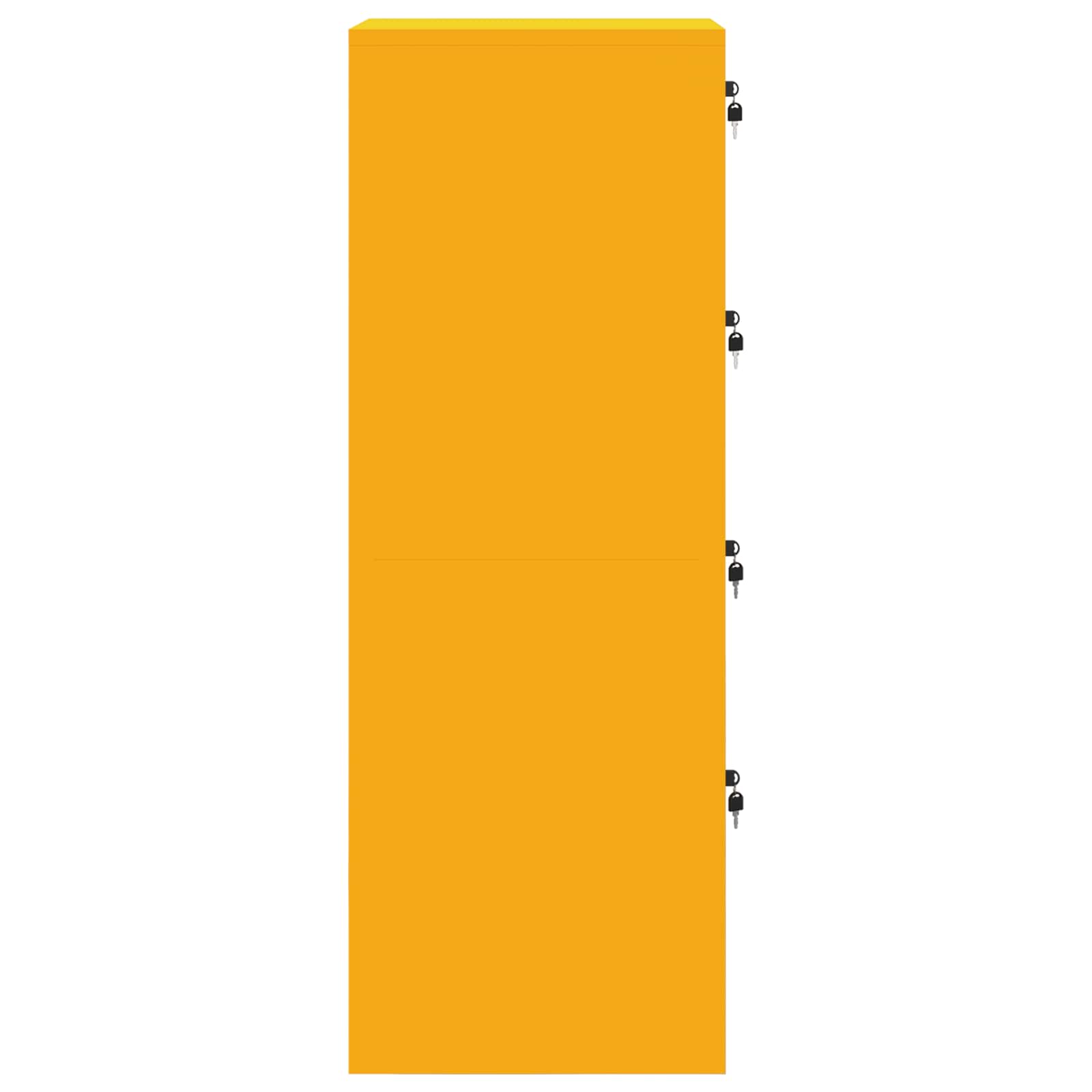 File Cabinet with Drawer 2 pcs Mustard Yellow 44 x 50 x 139 cm