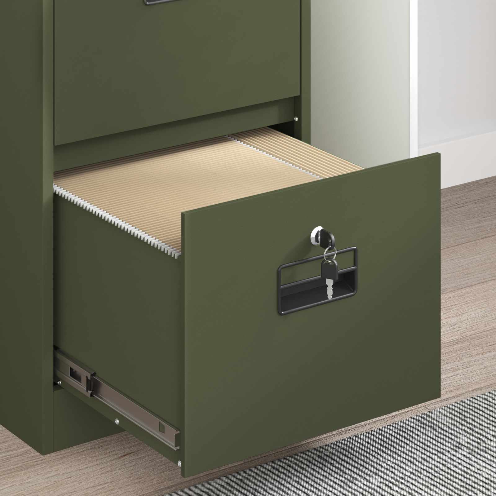 File Cabinet with Drawer 2 pcs Olive Green 44 x 50 x 139 cm