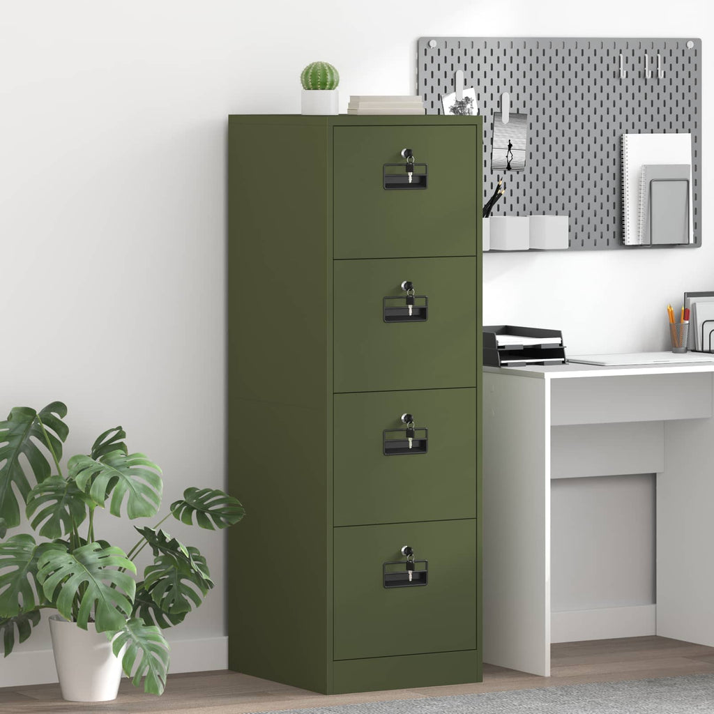 File Cabinet with Drawer 2 pcs Olive Green 44 x 50 x 139 cm