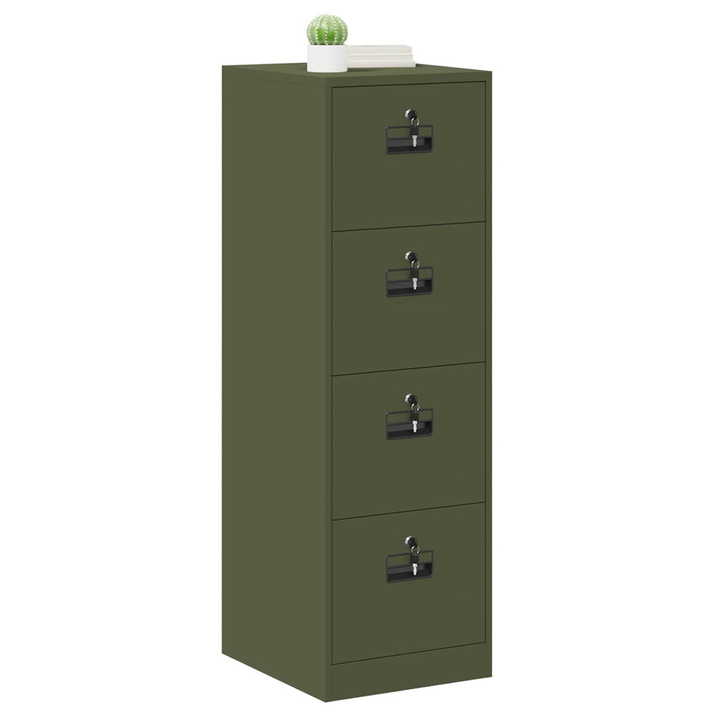 File Cabinet with Drawer 2 pcs Olive Green 44 x 50 x 139 cm
