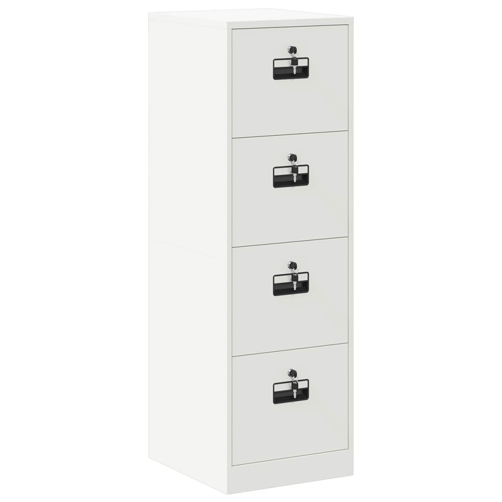 File Cabinet 2 pcs White 44 x 50 x 139 cm Cold-Rolled Steel