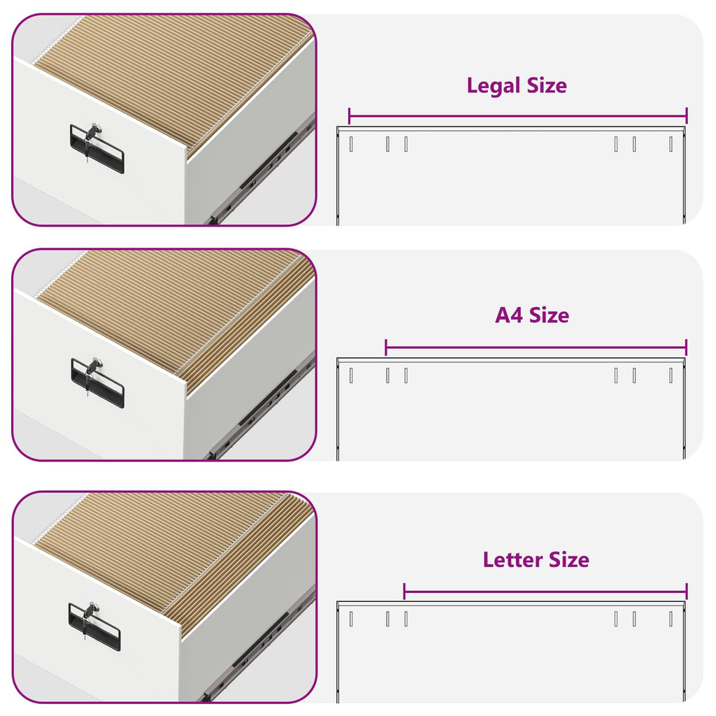 File Cabinet 2 pcs White 44 x 50 x 139 cm Cold-Rolled Steel