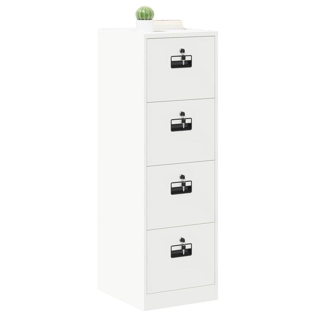 File Cabinet 2 pcs White 44 x 50 x 139 cm Cold-Rolled Steel