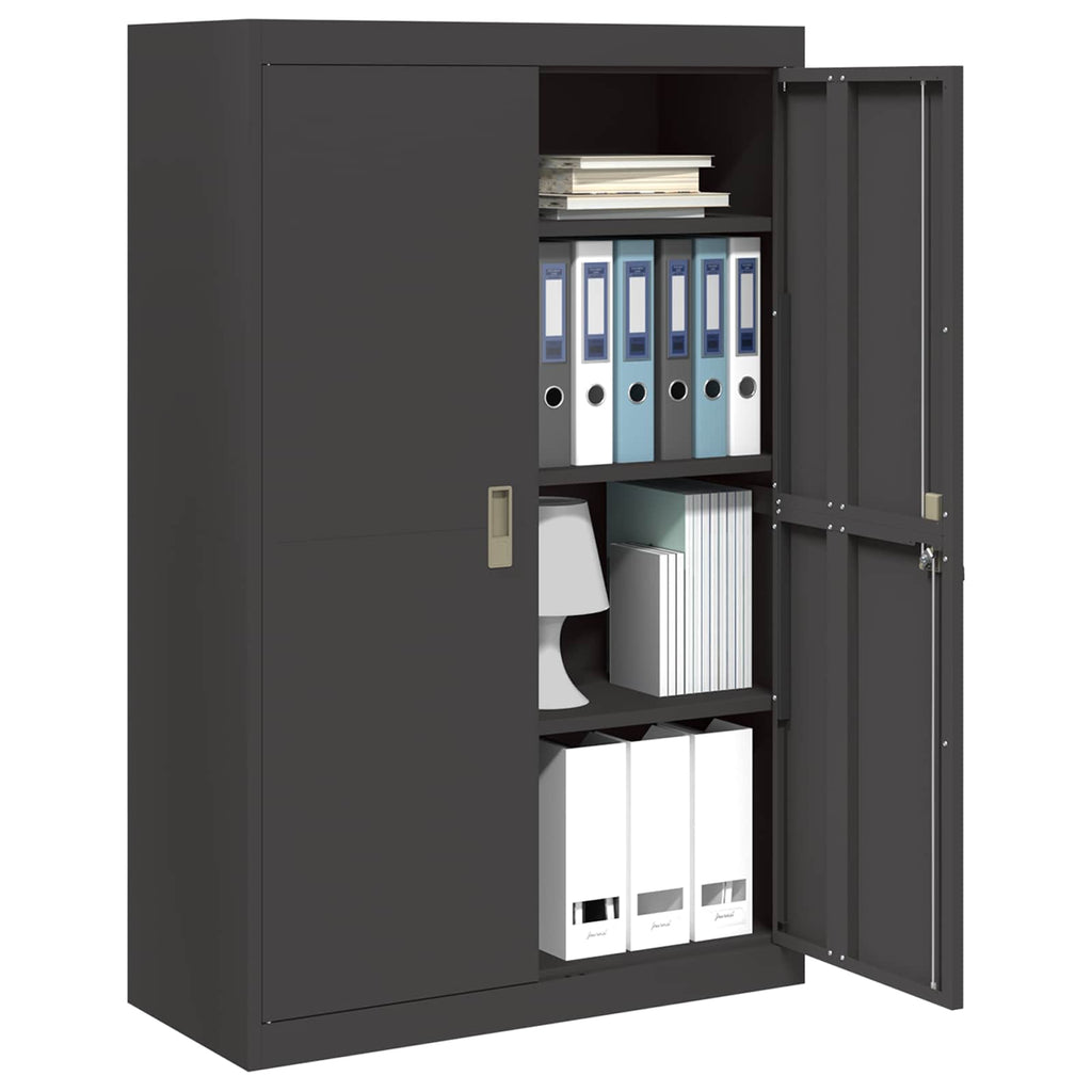 Storage Cabinet 2 pcs Black 90 x 40 x 140 cm Cold-Rolled Steel