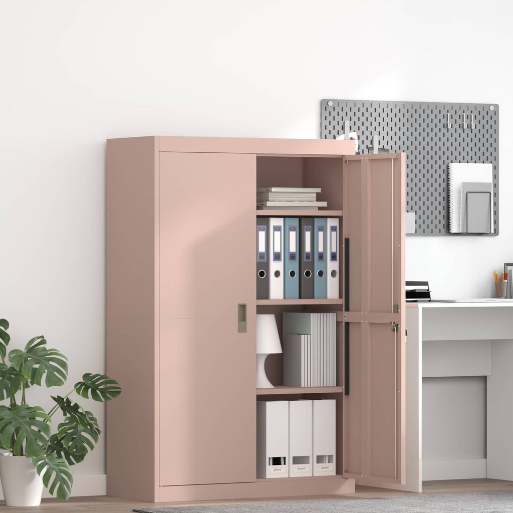 Storage Cabinet 2 pcs Pink 90 x 40 x 140 cm Cold-Rolled Steel