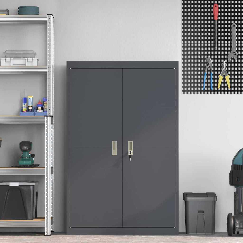 Storage Cabinet with Storage 2 pcs Anthracite 90 x 40 x 140 cm
