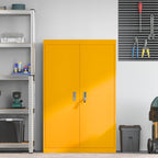 Storage Cabinet 2 pcs Mustard Yellow 90 x 40 x 140 cm