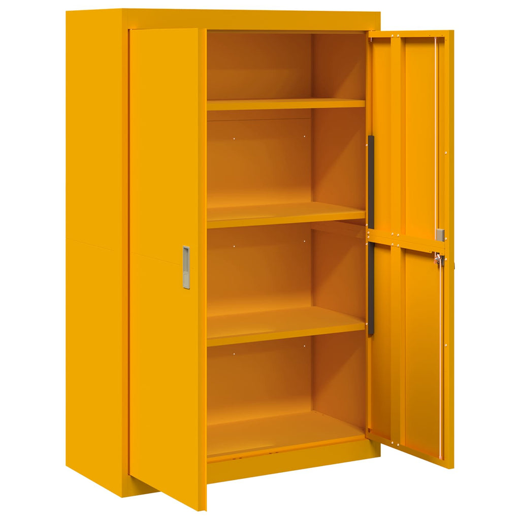 Storage Cabinet 2 pcs Mustard Yellow 90 x 40 x 140 cm