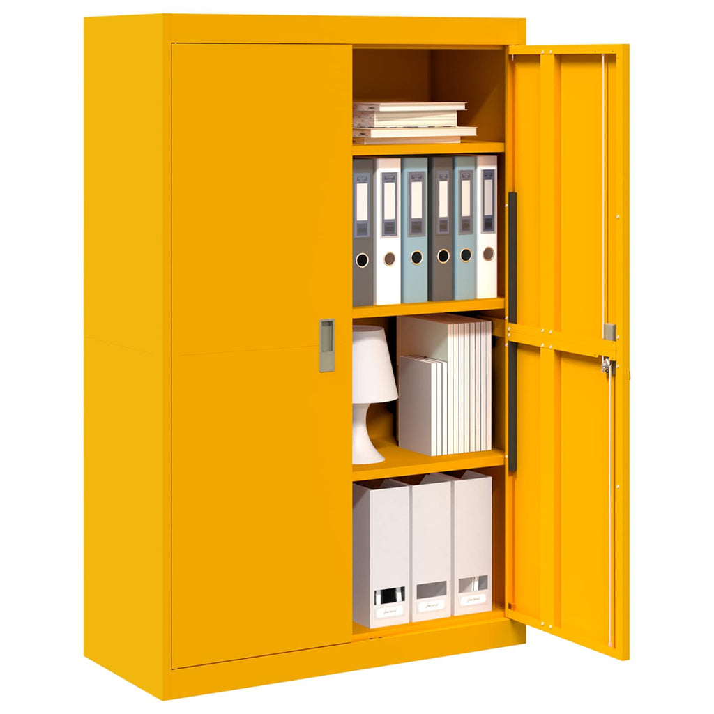 Storage Cabinet 2 pcs Mustard Yellow 90 x 40 x 140 cm
