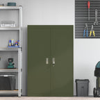 Storage Cabinet with Storage 2 pcs Olive Green 90 x 40 x 140 cm