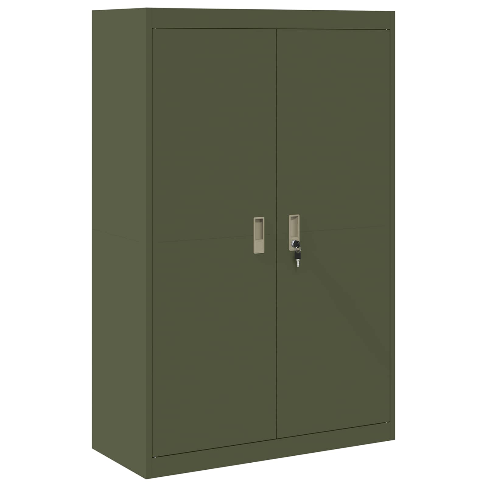 Storage Cabinet with Storage 2 pcs Olive Green 90 x 40 x 140 cm