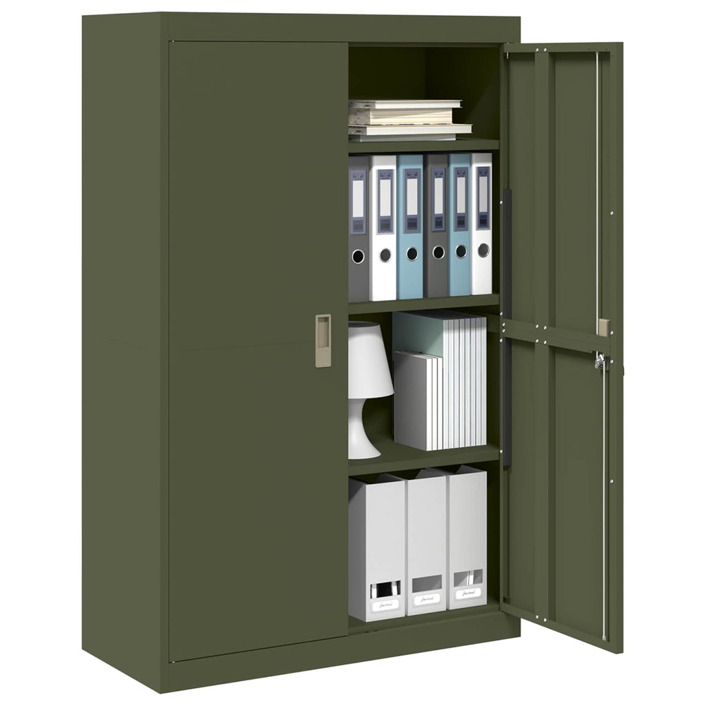 Storage Cabinet with Storage 2 pcs Olive Green 90 x 40 x 140 cm