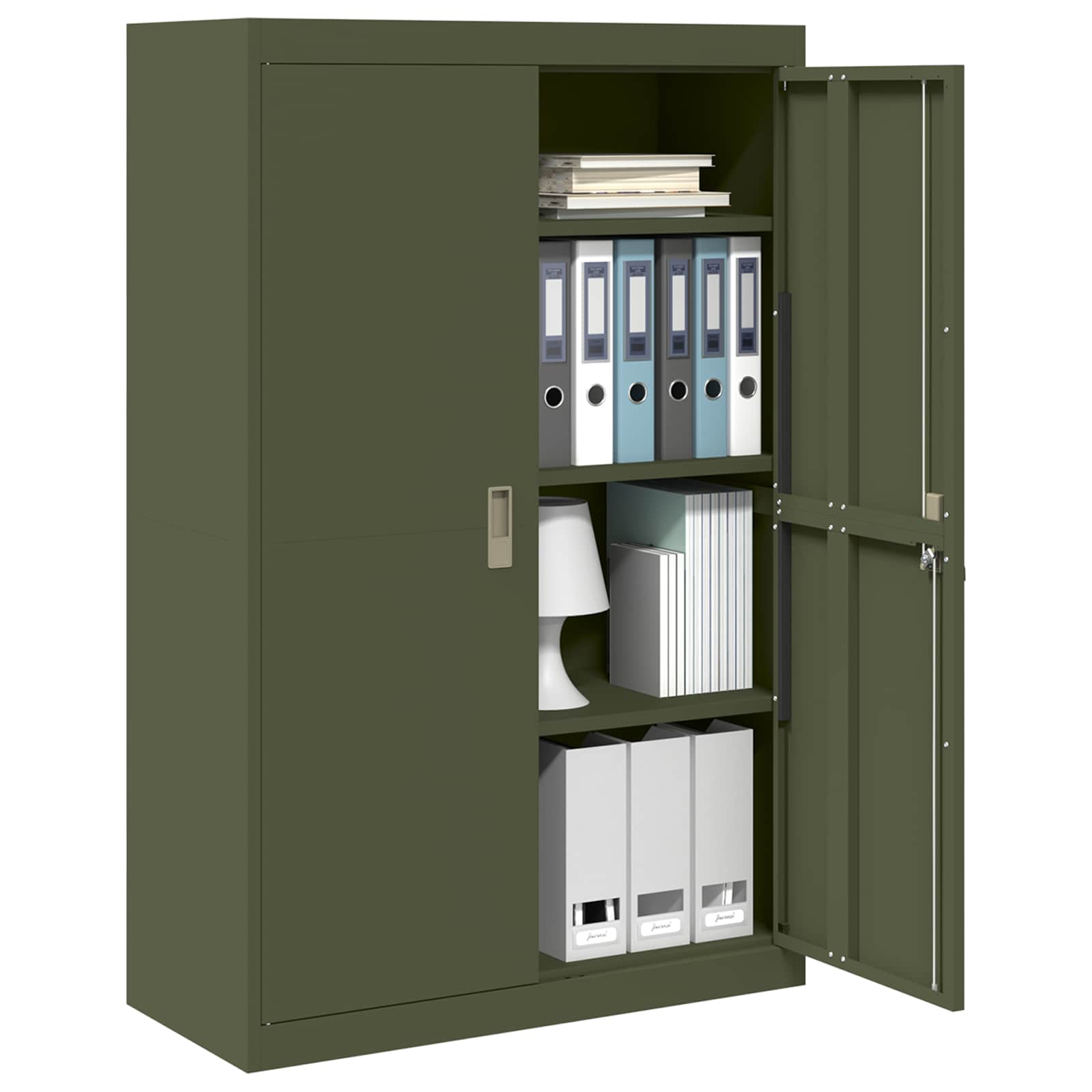 Storage Cabinet with Storage 2 pcs Olive Green 90 x 40 x 140 cm