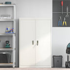 Storage Cabinet 2 pcs White 90 x 40 x 140 cm Cold-Rolled Steel