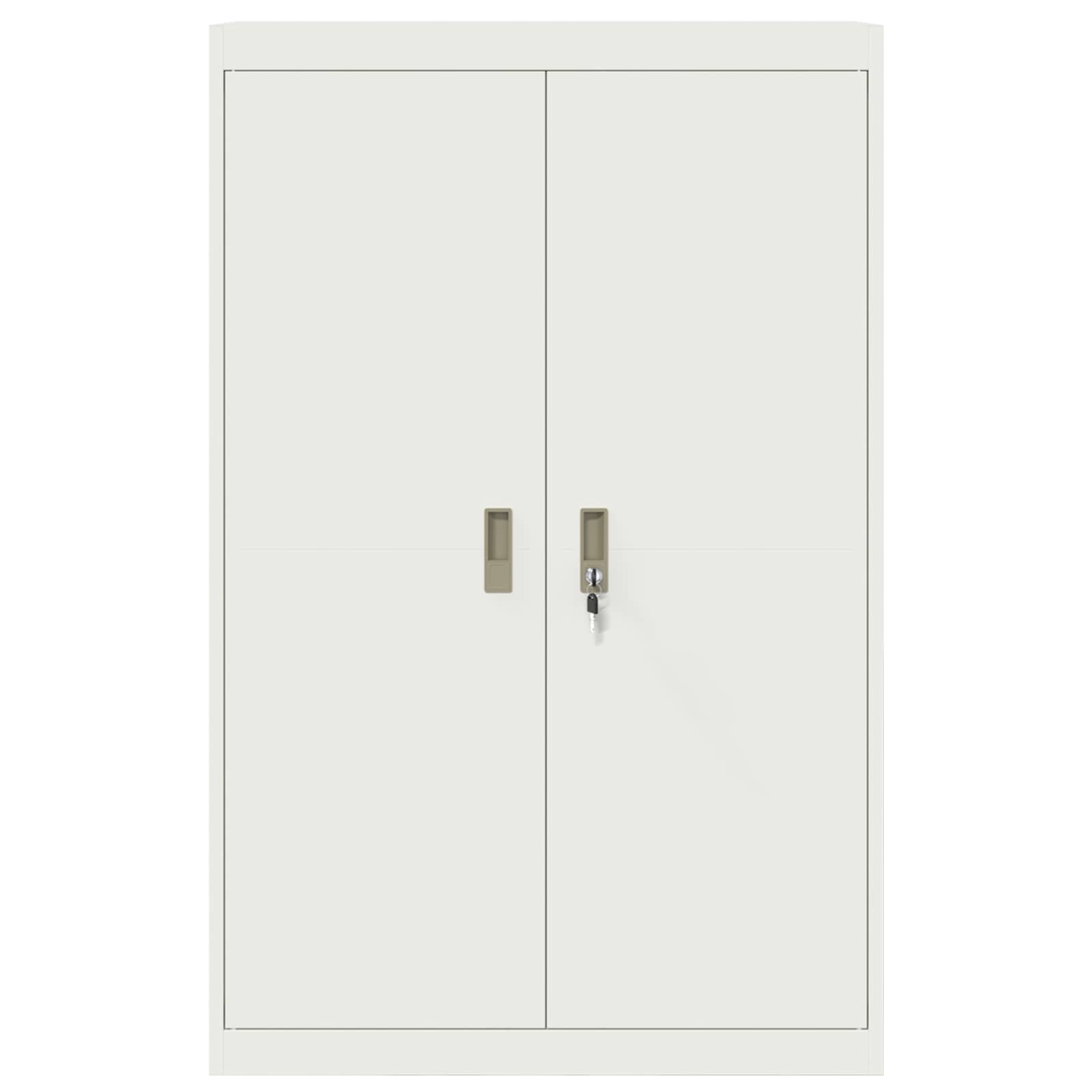 Storage Cabinet 2 pcs White 90 x 40 x 140 cm Cold-Rolled Steel