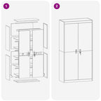 Storage Cabinet 2 pcs Black 90 x 40 x 180 cm Cold-Rolled Steel